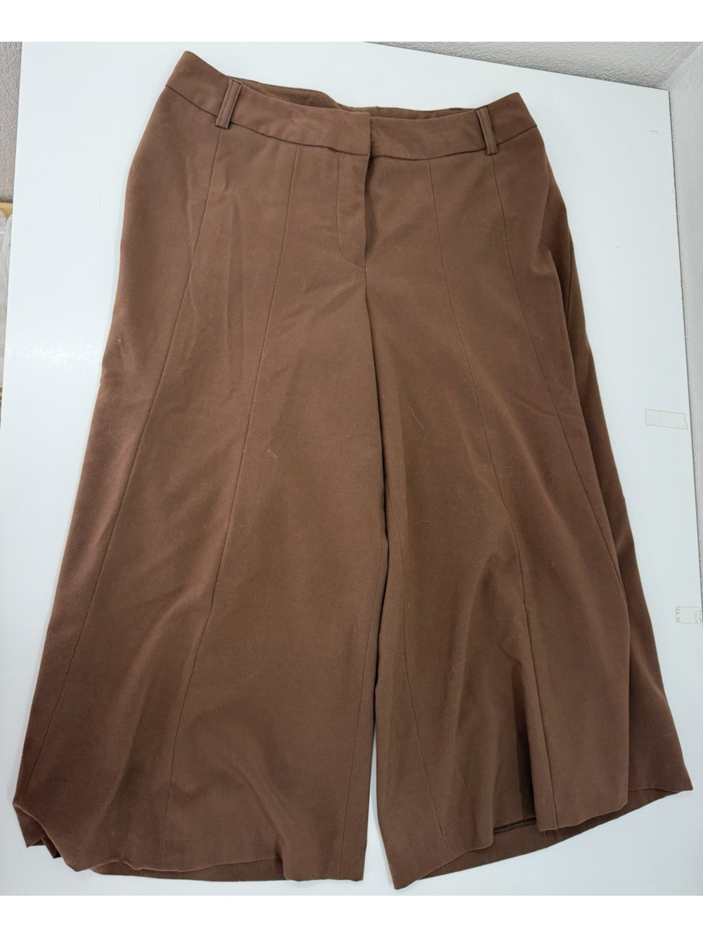 Versailles Womens Pants Size 10 Brown Wide Leg Capris Dress Pants